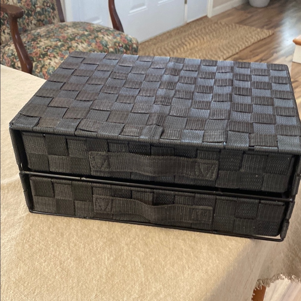 Dark Brown Woven Storage Box